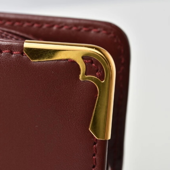 💋CARTIÉR-MUST DE CARTIÉR LEATHER BORDEAUX CLUTCH - Picture 15 of 16